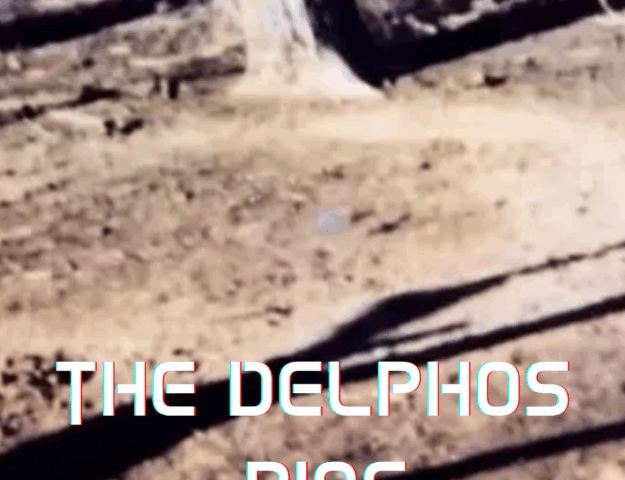 A blurred, desolate landscape with "THE DELPHOS RING" text overlaid.
